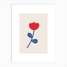 Single Red Flower Art Print