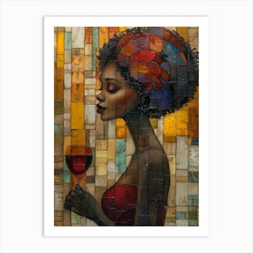 Woman With A Glass Of Wine 8 Art Print