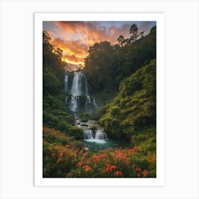 Golden Falls Art Print