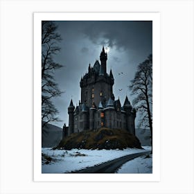 Castle At Night Stock Videos & Royalty-Free Footage Art Print