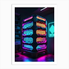 Beehive with neon lights 1 Art Print