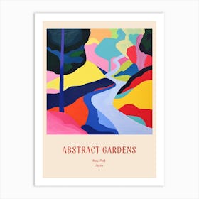 Colourful Gardens Nara Park Japan 2 Red Poster Art Print