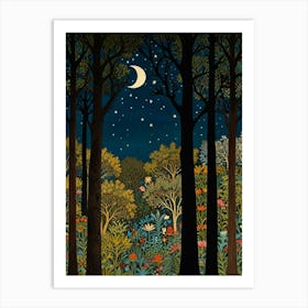 William Morris Night In The Forest 19 Art Print