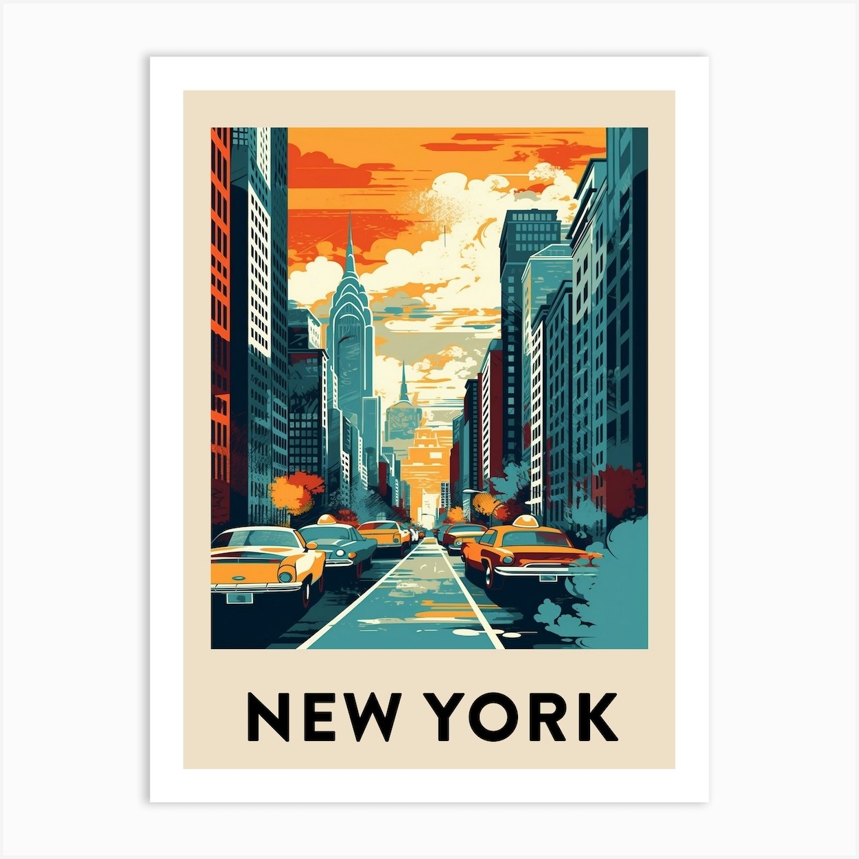 New York Vintage Travel Poster - Retro Travel Poster - Vintage Print Poster  by ArtAndCulture