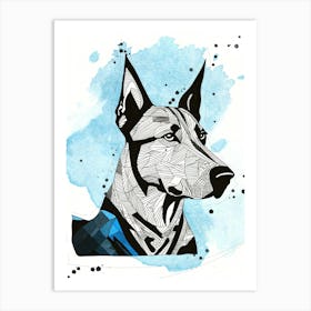 Geometric Dog Portrait Art Print