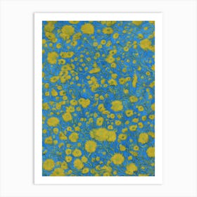 Yellow And Blue Flowers Art Print