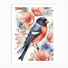 Bird In Flowers Art Print