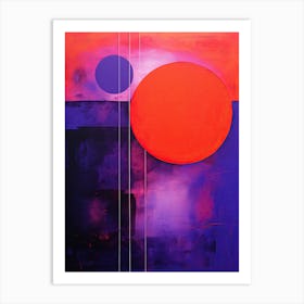 Purple and Red Bauhaus 23 style Art Print