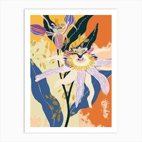 Colourful Flower Illustration Passionflower 4 Art Print