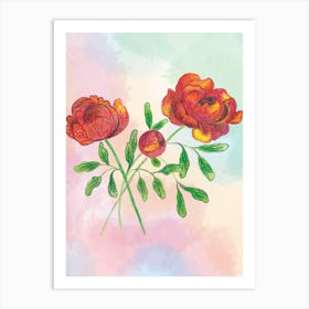 Watercolor Flowers 3 Art Print