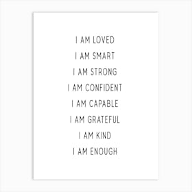 Kid Affirmations Art Print