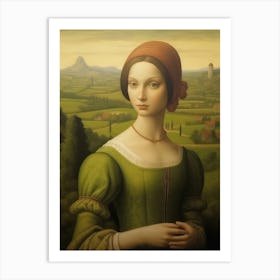 Lady In Green 3 Art Print