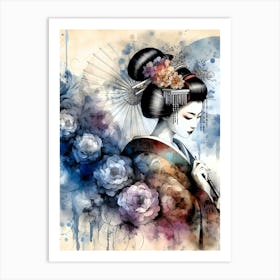 Creative Geisha Illustration 29 Art Print