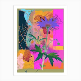 Nigella 6 Neon Flower Collage Art Print