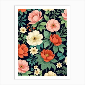 Floral Seamless Pattern Art Print