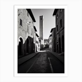 San Gimignano, Italy,  Black And White Analogue Photography  2 Art Print
