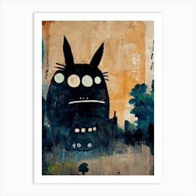 Totoro Basquiat Style 2 Art Print
