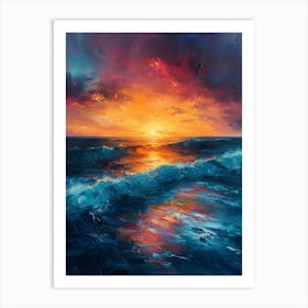 Sunset Over The Ocean 3 Art Print