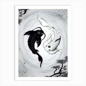 white and black 7 Art Print