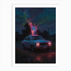 Car In The Night Art Print