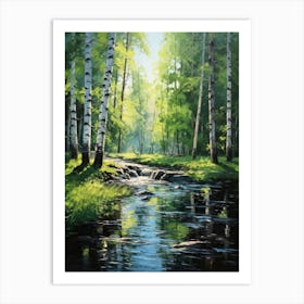 Birch Trees In The Forest Art Print