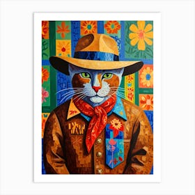 Cowboy Cat 1 Art Print