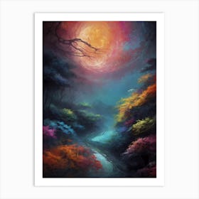 Full Moon In The Forest 7 Art Print