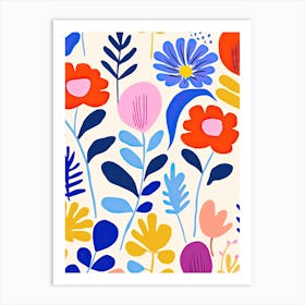 Market Melody: Henri Matisse's style Colorful Ode to Flowers Art Print