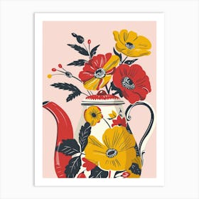 Teapot With Flowers 5 Art Print