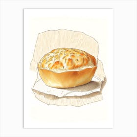 Onion Cheese Bread Bakery Product Quentin Blake Illustration Art Print