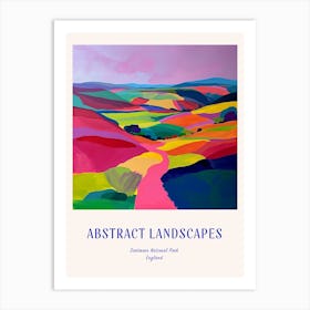 Colourful Abstract Dartmoor National Park England 1 Poster Blue Art Print