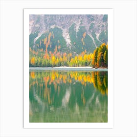 Autumn Trees Reflected In A Lake Art Print