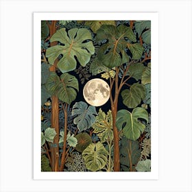 William Morris Moonlight In The Jungle 3 Art Print