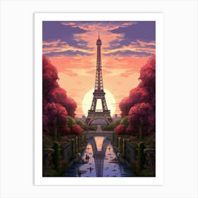 Eiffel Tower Pixel Art 3 Art Print