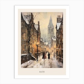 Vintage Winter Painting Poster Bath United Kingdom 3 Art Print