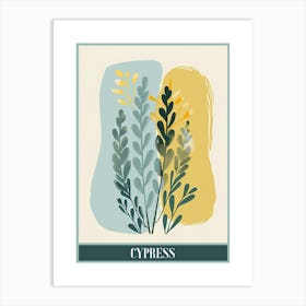 Cypress Tree Flat Illustration 7 Poster Art Print