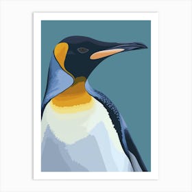 King Penguin Oamaru Blue Penguin Colony Minimalist Illustration 2 Art Print