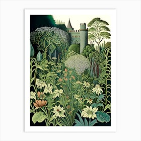 Powis Castle Gardens, United Kingdom Vintage Botanical Art Print