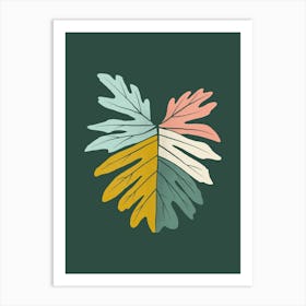 Midcentury Tropical Leaves Art Print