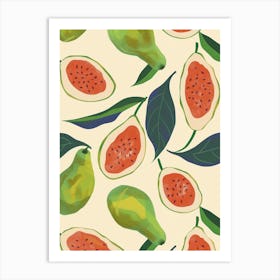 Tropical Fruit Pattern Illustration  1 Art Print