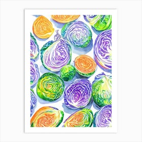 Brussels Sprouts Marker vegetable Art Print