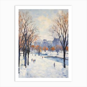 Winter City Park Painting Parc Jean Drapeau Montreal Canada 2 Art Print