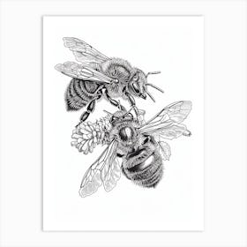 Leafcutter Bee Storybook Illustration 22 Art Print