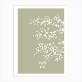 Line Art Olive set, B Art Print