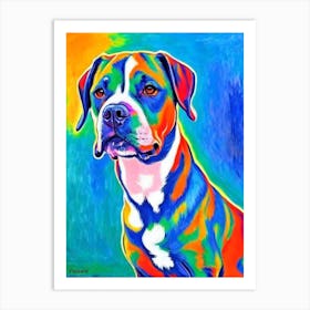 American Staffordshire Terrier Fauvist Style Dog Art Print