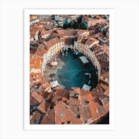 Lucca historical city center from above | Tuscany Italy travel Art Print