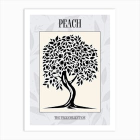 Peach Tree Simple Geometric Nature Stencil 1 Poster Art Print