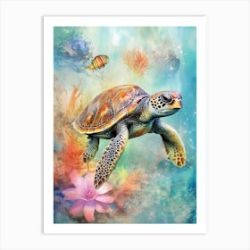Beach House Sea Turtle  7 Art Print
