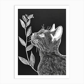 European Shorthair Cat Minimalist Illustration 4 Art Print