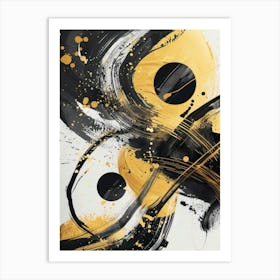 Abstract Black And Yellow Painting 1 Art Print